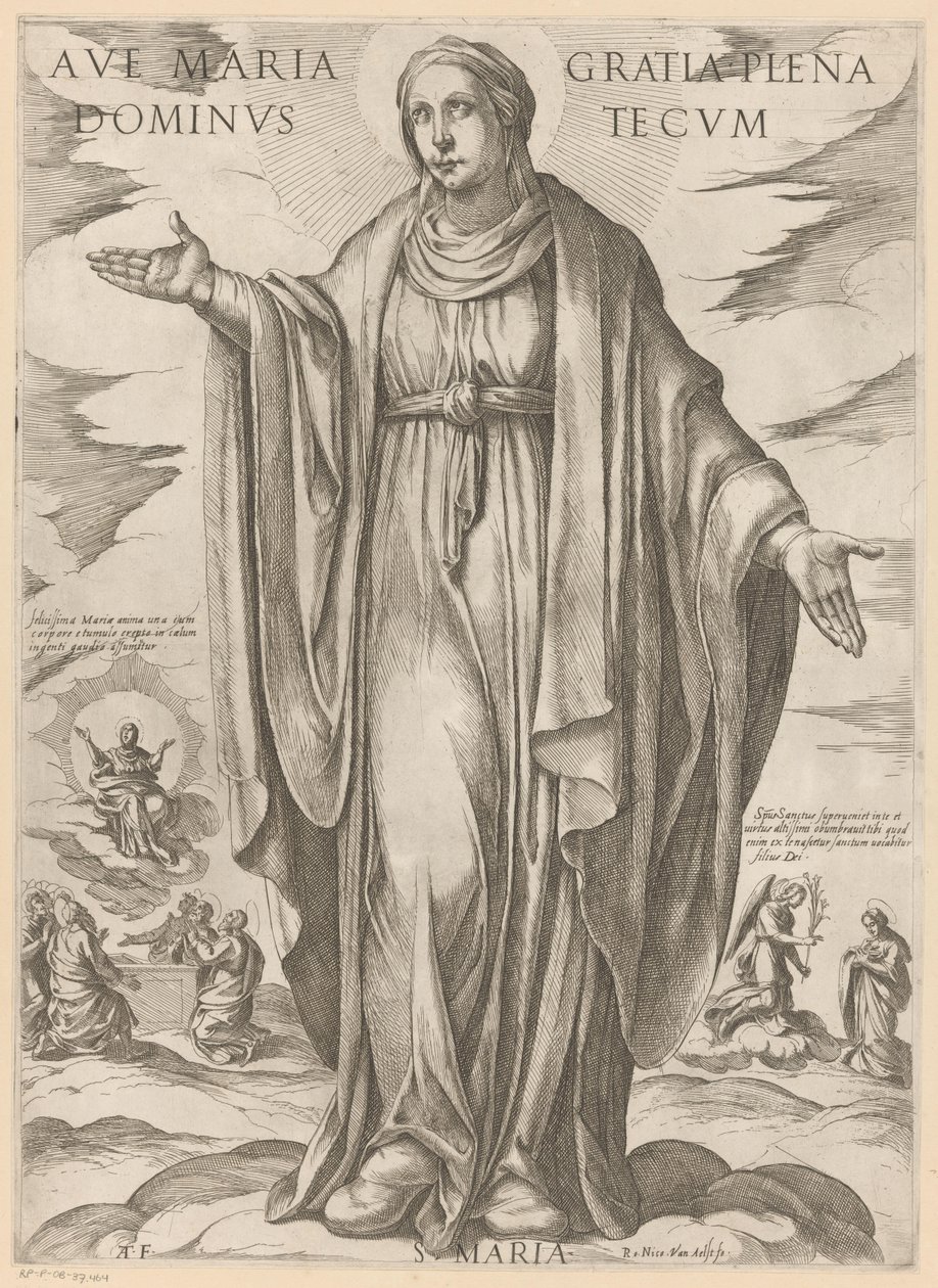 Maria
Ave Maria gratia plena dominus tecum (título sobre o objecto)
Christus, Maria en de apostelen (título da série) de Antonio Tempesta