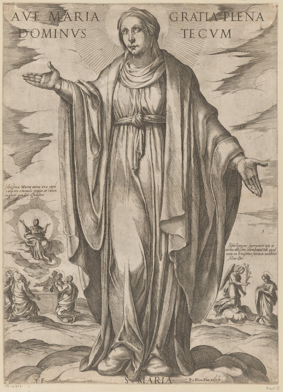 Maria
Ave Maria gratia plena dominus tecum (título sobre o objecto)
Christus, Maria en de apostelen (título da série) de Antonio Tempesta