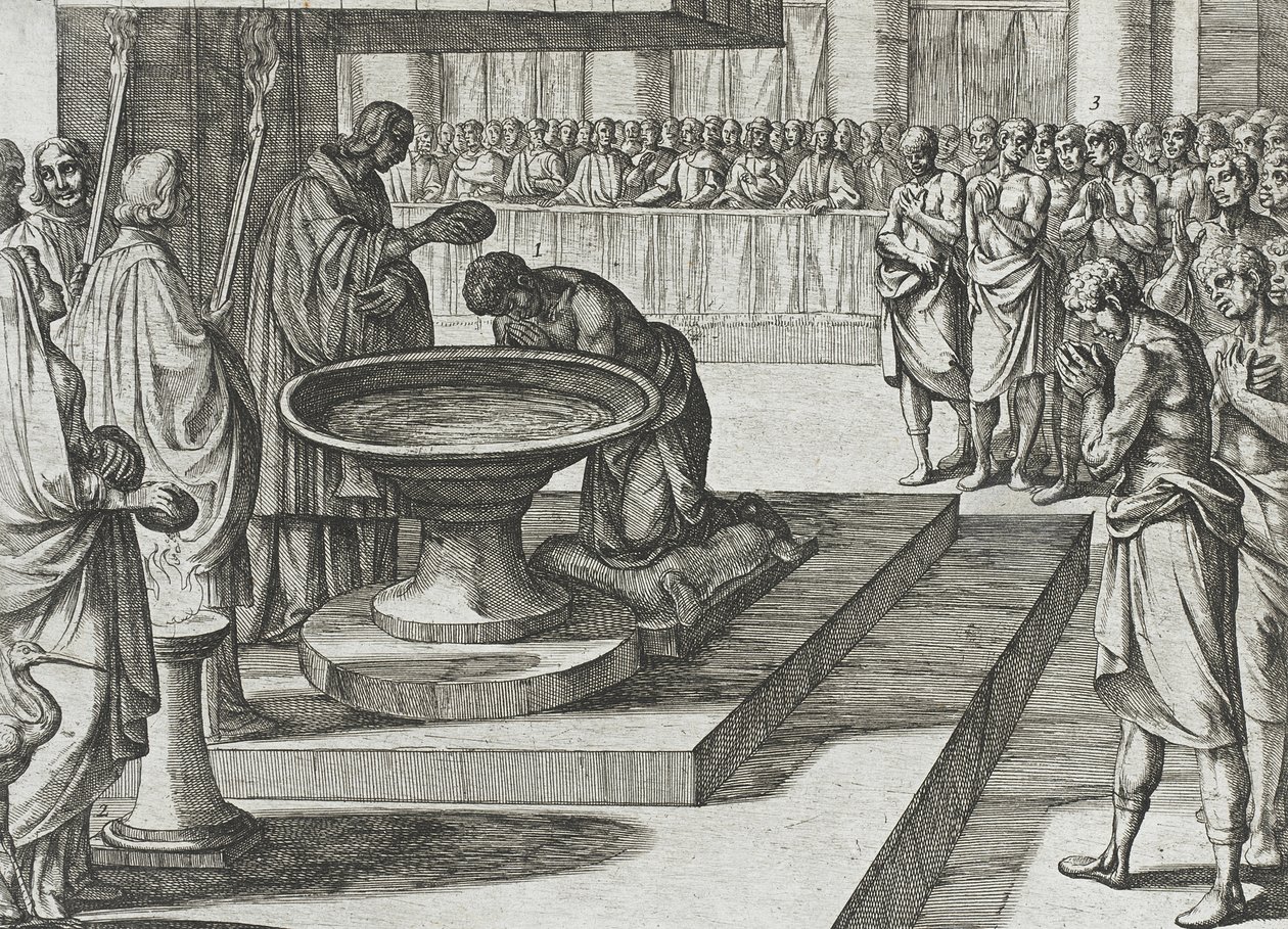 Mudarra e os seus cavaleiros convertem-se ao cristianismo e são batizados de Antonio Tempesta