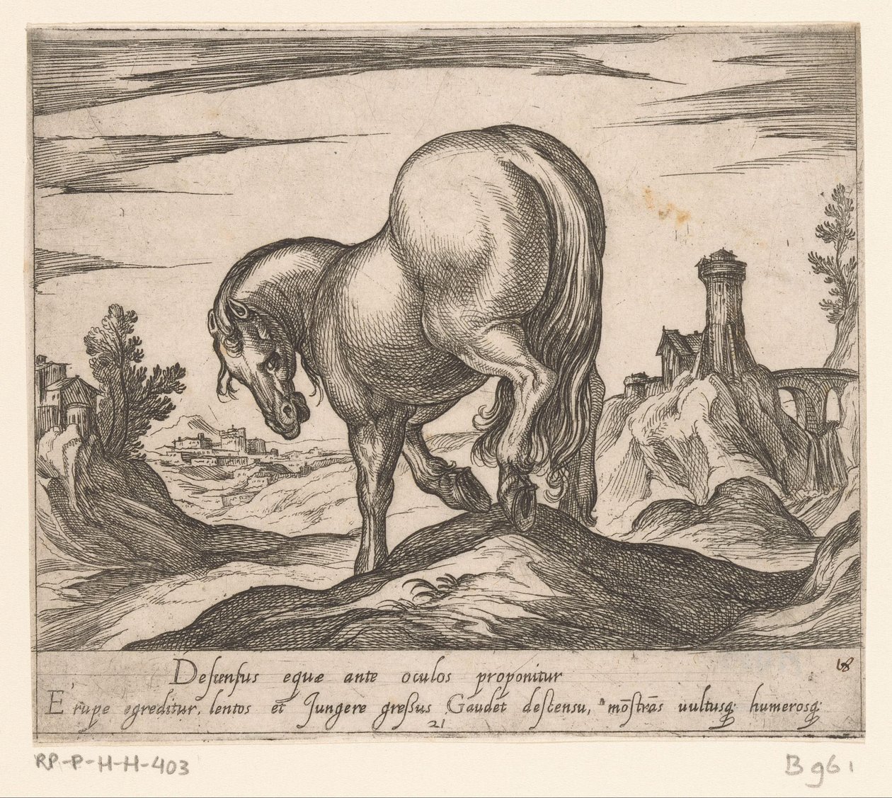 Cavalo a correr por trás de uma colina vista por trás
Cavalos de diferentes países (título da série)
O seu ducibus princeps celebrraberis ore viroru illa homines beat haec sideribusq locat (título da série) de Antonio Tempesta