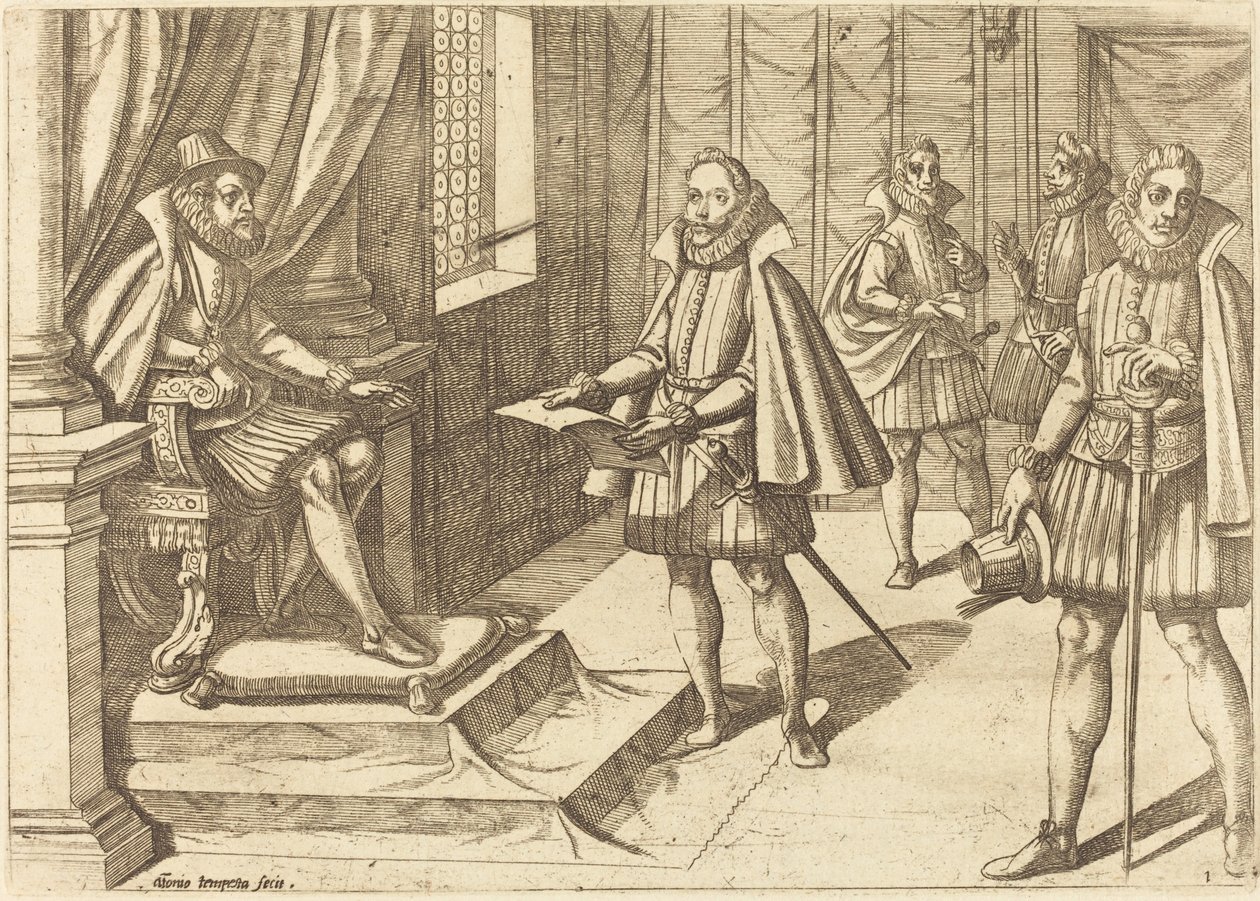 Filipe II da Espanha em seu trono de Antonio Tempesta