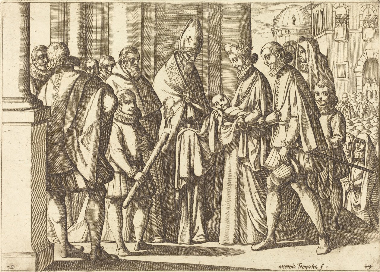 Philip como um menino antes de Margaret da Áustria de Antonio Tempesta