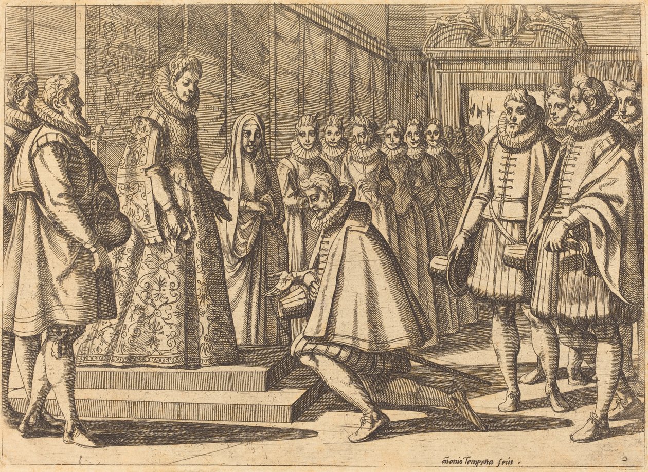 Filipe de Espanha perante Margarida da Áustria de Antonio Tempesta