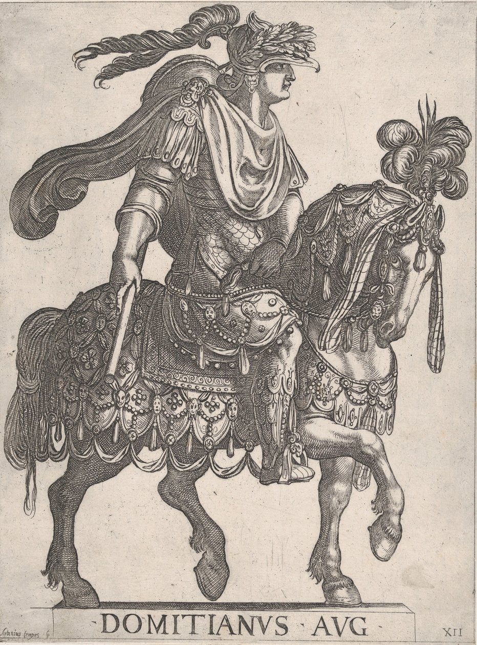 Ilustração 12: Imperador Domiciano a cavalo virado para a direita dos 