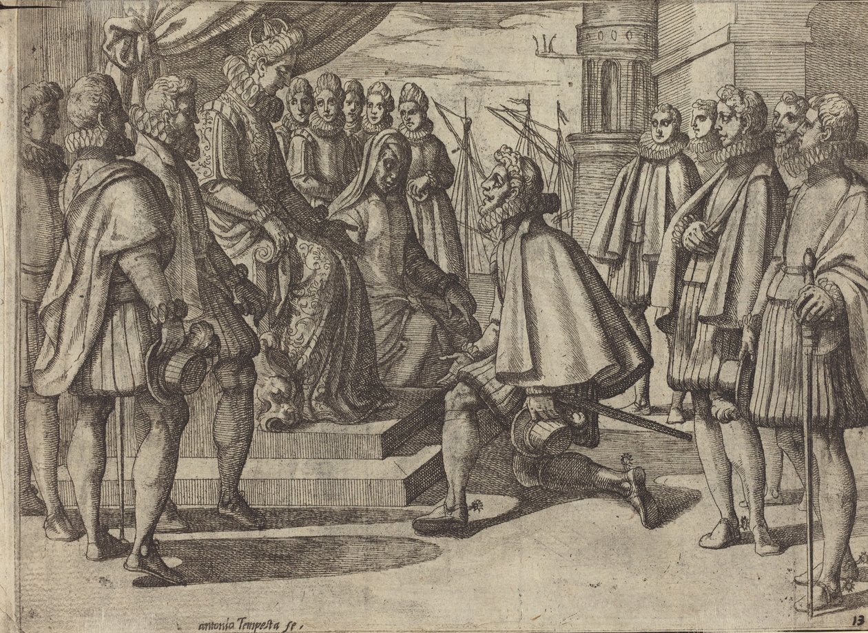 Duque espanhol perante Margarida da Áustria [verso] de Antonio Tempesta