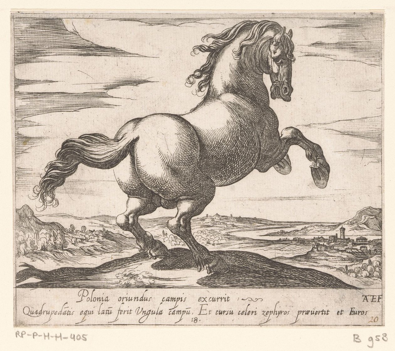 Steigerend paard naar rechts gewend Paarden uit verschiedelde landen (título da série) Com esses líderes você será celebrado como um líder com boca viroru. de Antonio Tempesta