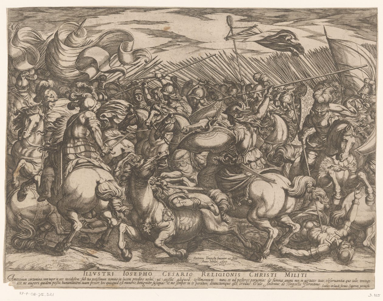 Batalha entre os Gregos e as Amazonas de Antonio Tempesta