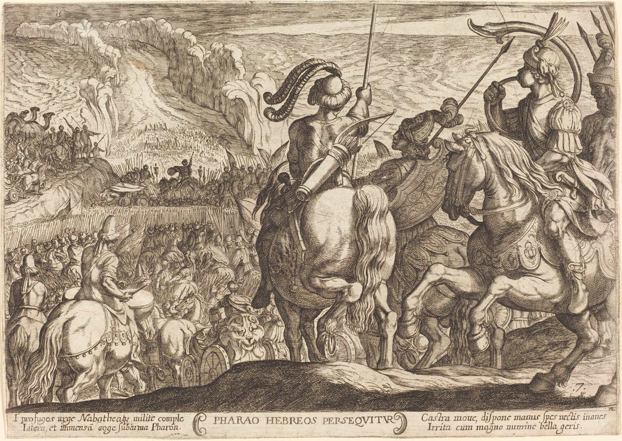 Os egípcios perseguem os israelitas de Antonio Tempesta