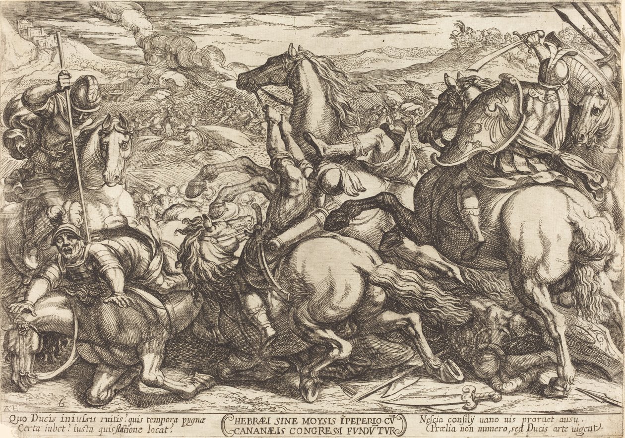 Os hebreus derrotam os cananeus de Antonio Tempesta