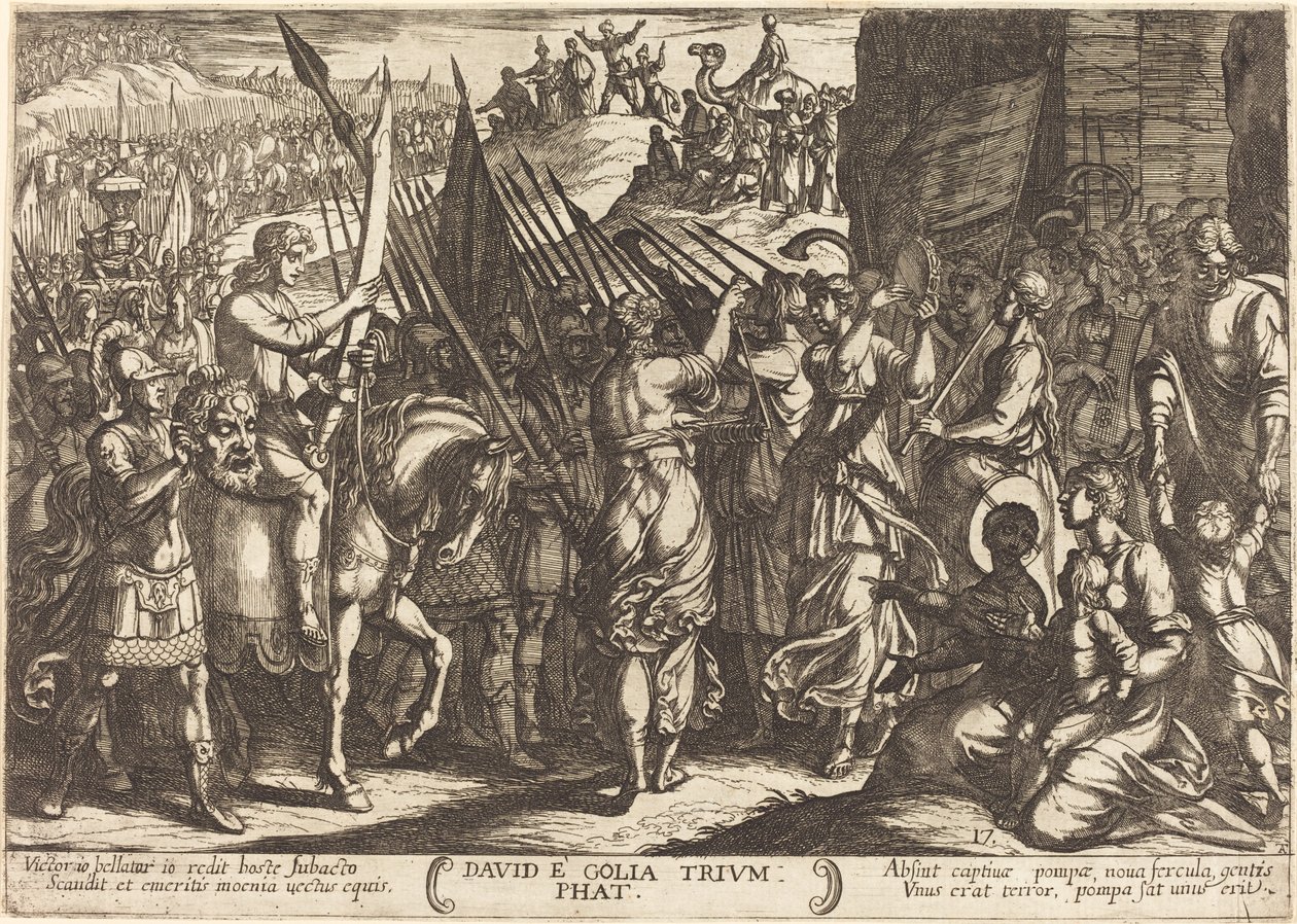O triunfo de Davi sobre Golias de Antonio Tempesta