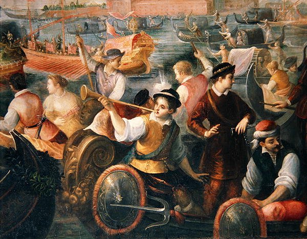O Desembarque de Catarino Cornaro em Veneza em 1489 (detalhe de 307885) de Antonio Vassilacchi