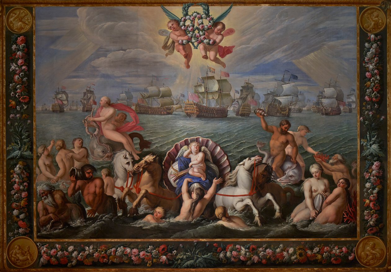 George, Príncipe da Dinamarca, detalhe da Sala de Estar da Rainha de Antonio Verrio