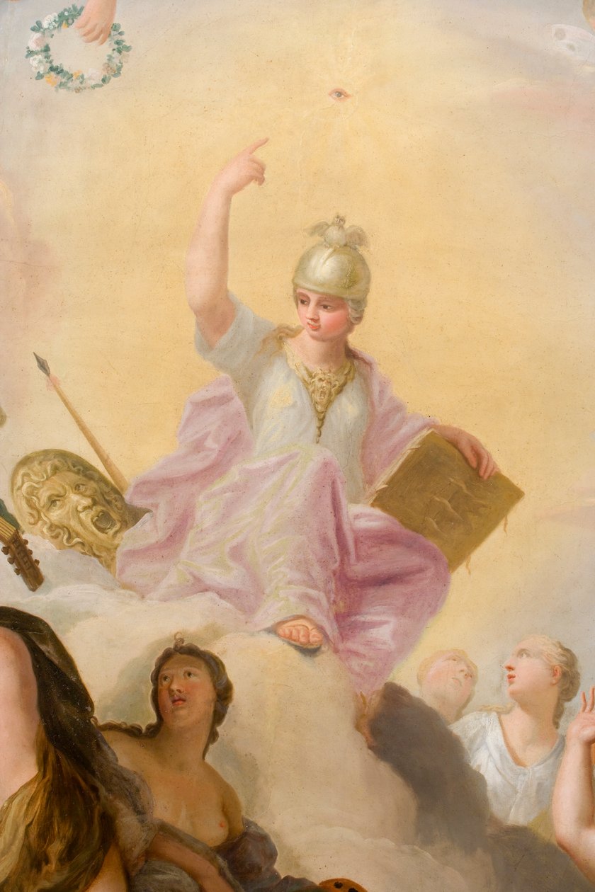 Minerva cercada pelas Artes e Ciências, detalhe da The Banqueting House de Antonio Verrio