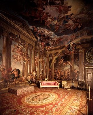 Deuses do Olimpo, pinturas nas paredes da Sala do Céu, c.1695-96 de Antonio Verrio
