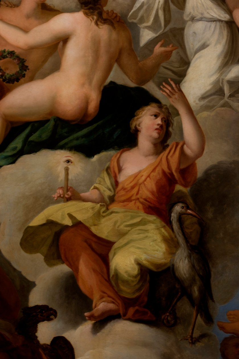 Vigilância, detalhe da Sala de Desenhos da Rainha de Antonio Verrio