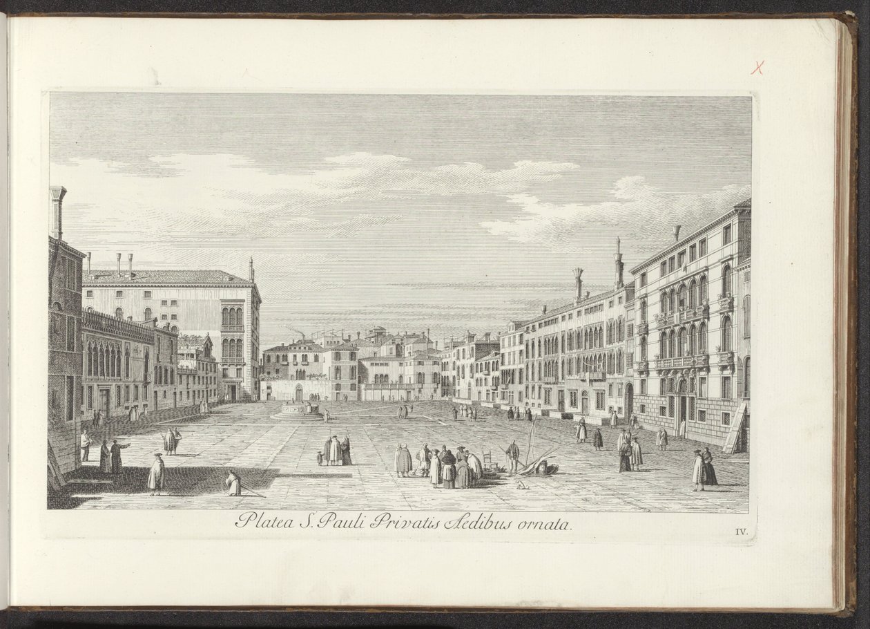 Gezicht op Campo San Polo te Venetië Praça de São Paulo decorada com casas particulares (título no objeto) Gezichten op bugemenen en pleinen in Venetië (título da série) Mais vistas famosas da cidade de Veneza, dos painéis Antonius Canal 38 impressos no ar de Antonio Visentini