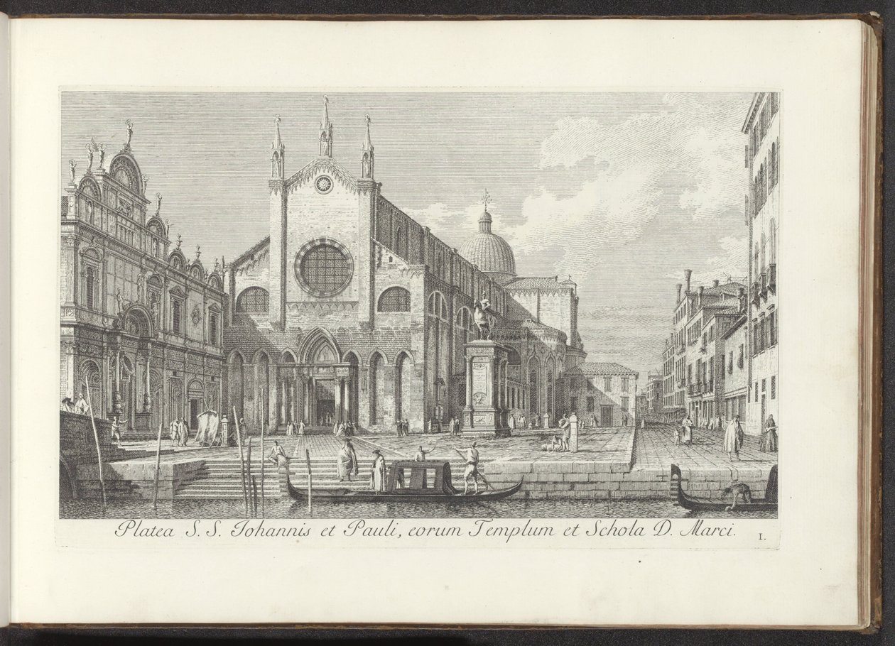 Vista da igreja de Santi Giovanni e Paolo em Veneza
Platea S. S. Johannis et Pauli, eorum Templum et Schola D. Marci (título sobre o objecto)
Vistas de edifícios e praças em Veneza (título da série)
Urbis Venetiarum prospectus celebrriores, ex Antonii C de Antonio Visentini