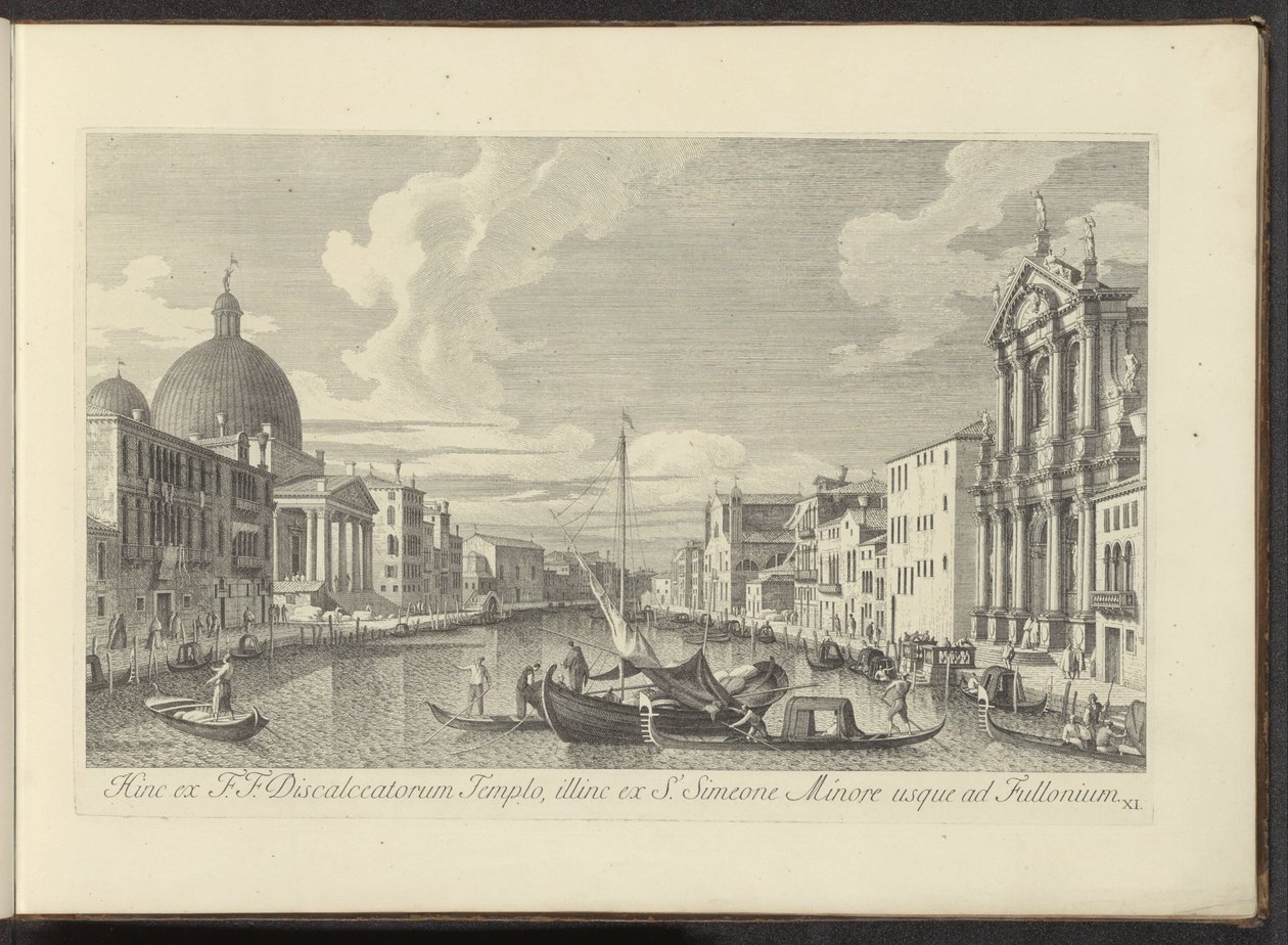 Gezicht no Canal Grande, de Santa Maria di Nazareth em San Simeone Piccolo te Venetië Assim, de F. F. Templo dos Descalços, além de S. Simeon Minor a Fullonium (título no objeto) As vistas mais famosas da cidade de Veneza, do Canal Antonius de Antonio Visentini