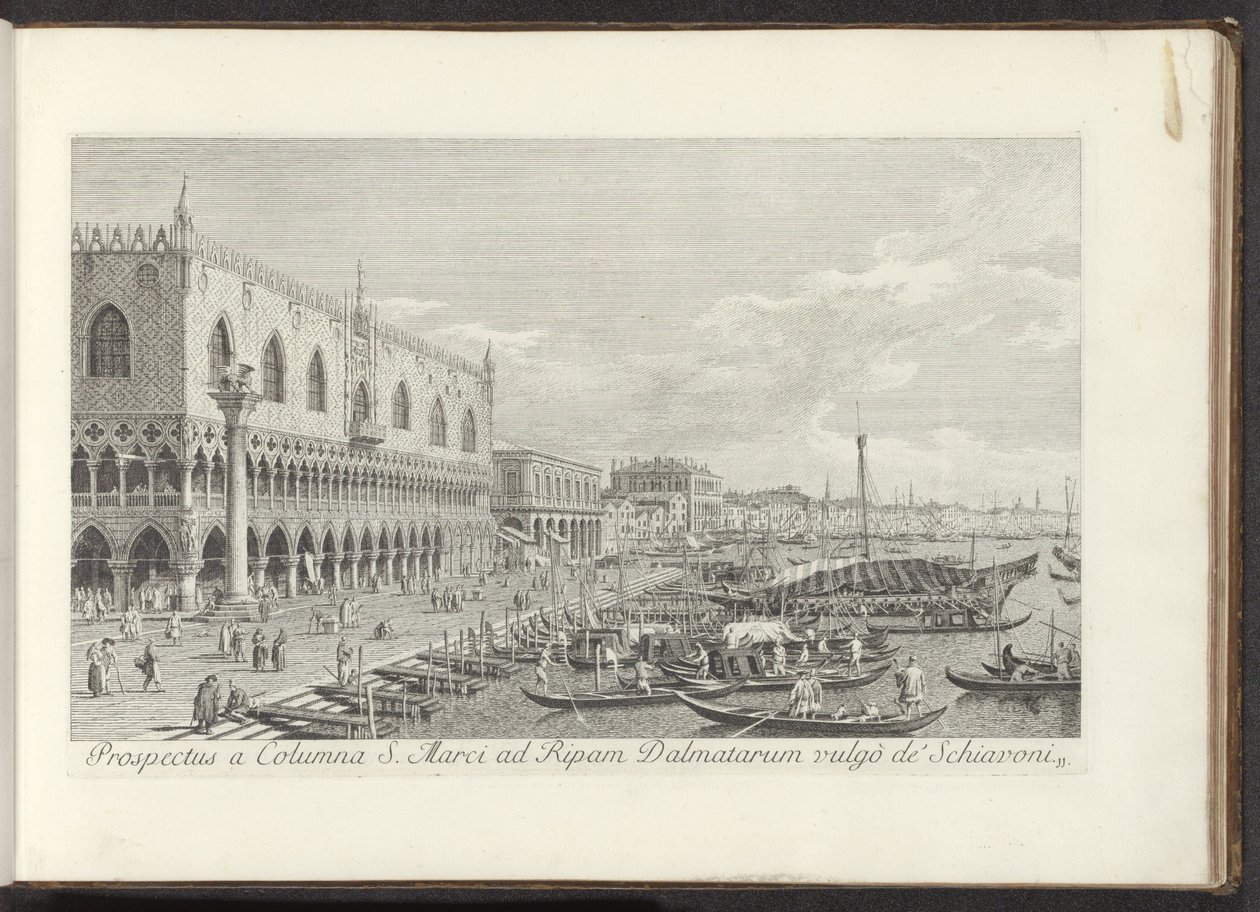 Esquina da Praça de São Marcos com o Palácio dos Doges e a coluna com o Leão de Veneza
Prospectus a Columna S. Marci ad Ripam Dalmatarum vulgò de