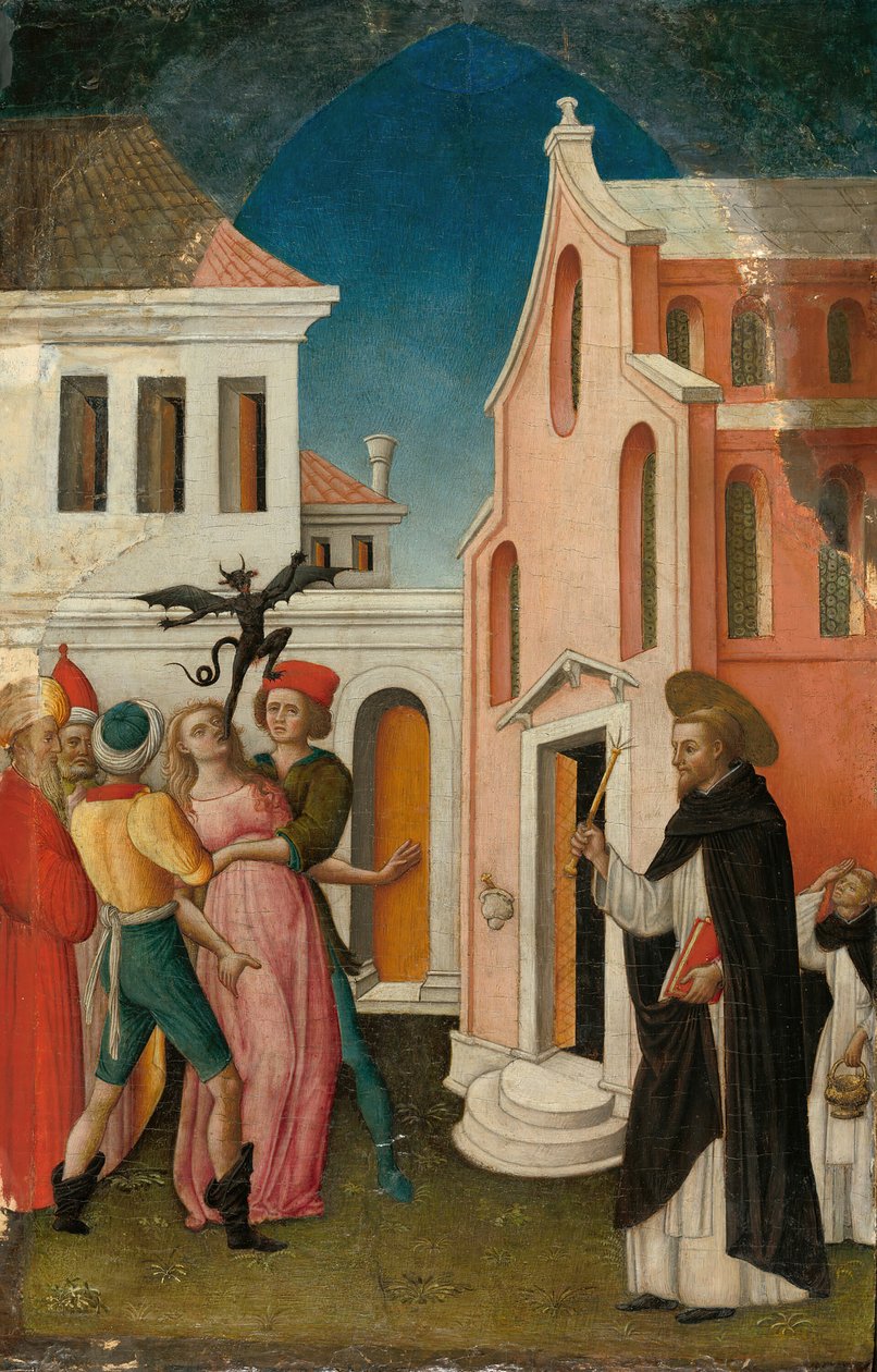 São Pedro Mártir Exorcizando uma Mulher Possuída por um Diabo, 144555. de Antonio Vivarini