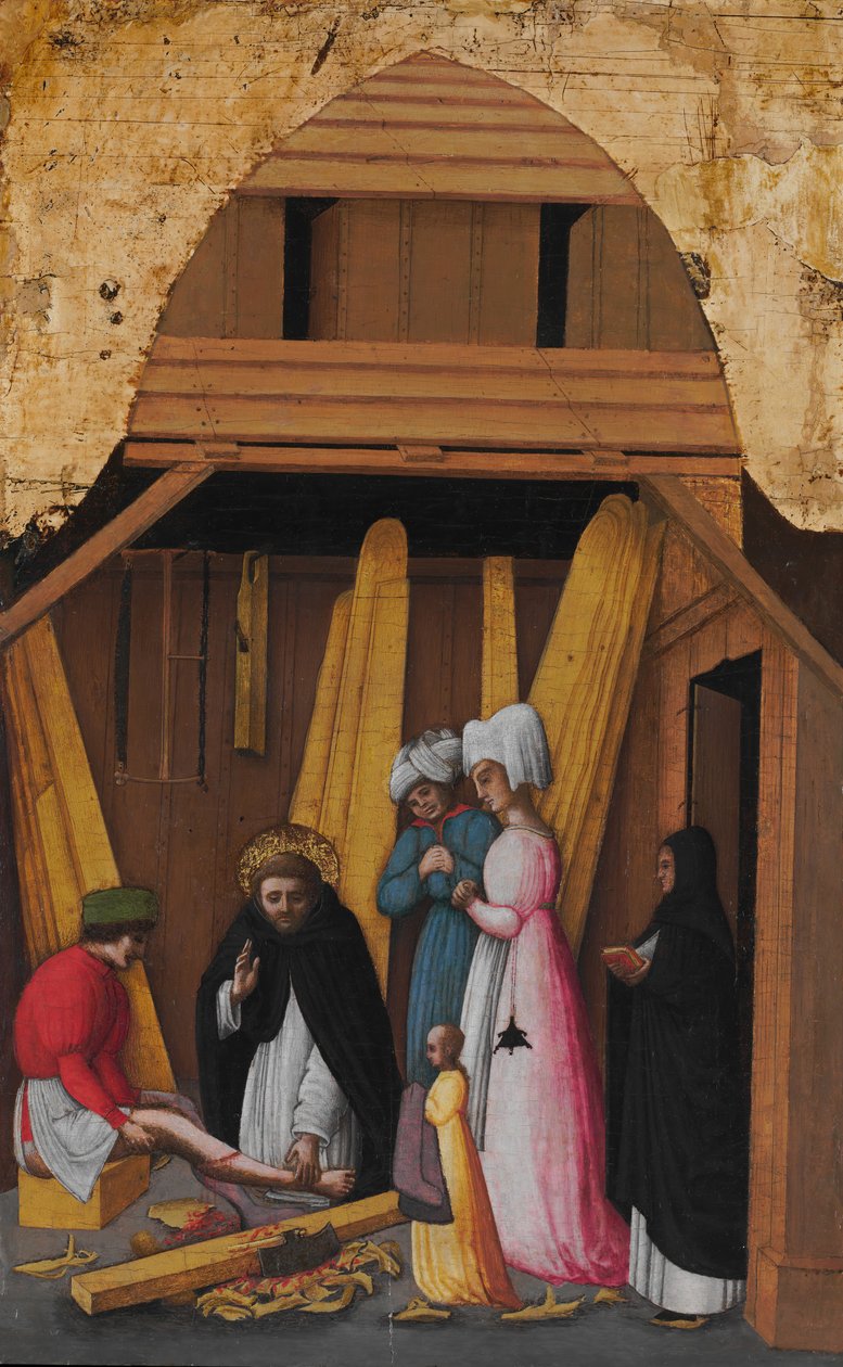 São Pedro Mártir Curando a Perna de um Jovem, ca. 1450 de Antonio Vivarini