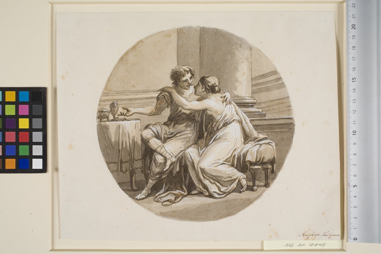 Dois amantes em um interior de Antonio Zucchi