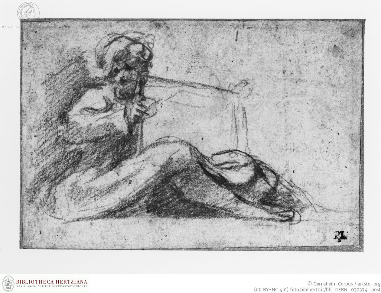 Correggio - Figura sentada com livro, obj08025393 de Antonio da Correggio