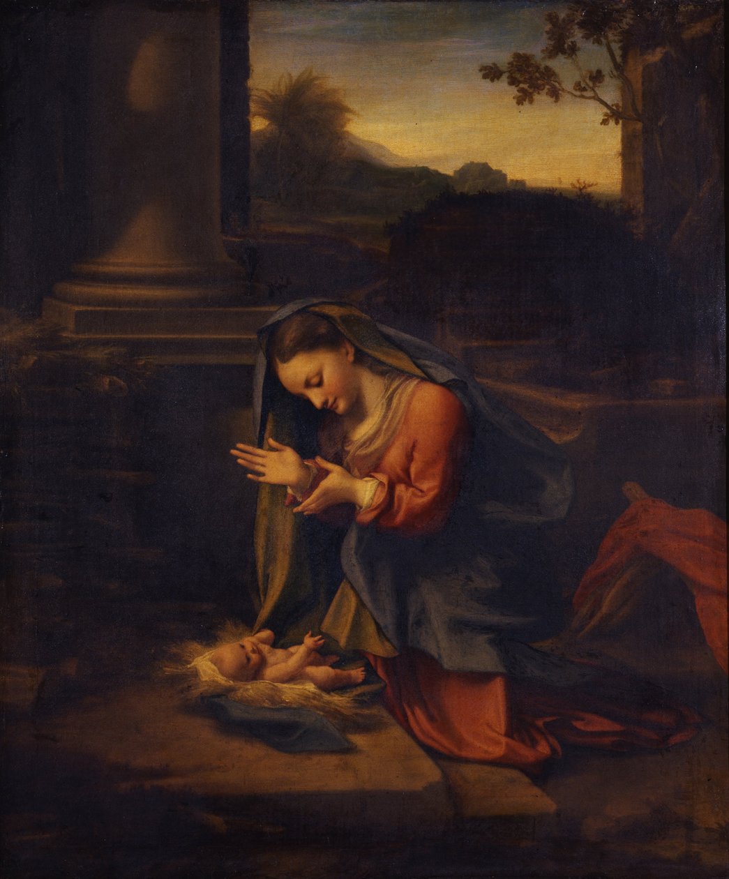 Madonna adorando a Criança, c. 1525 de Antonio da Correggio
