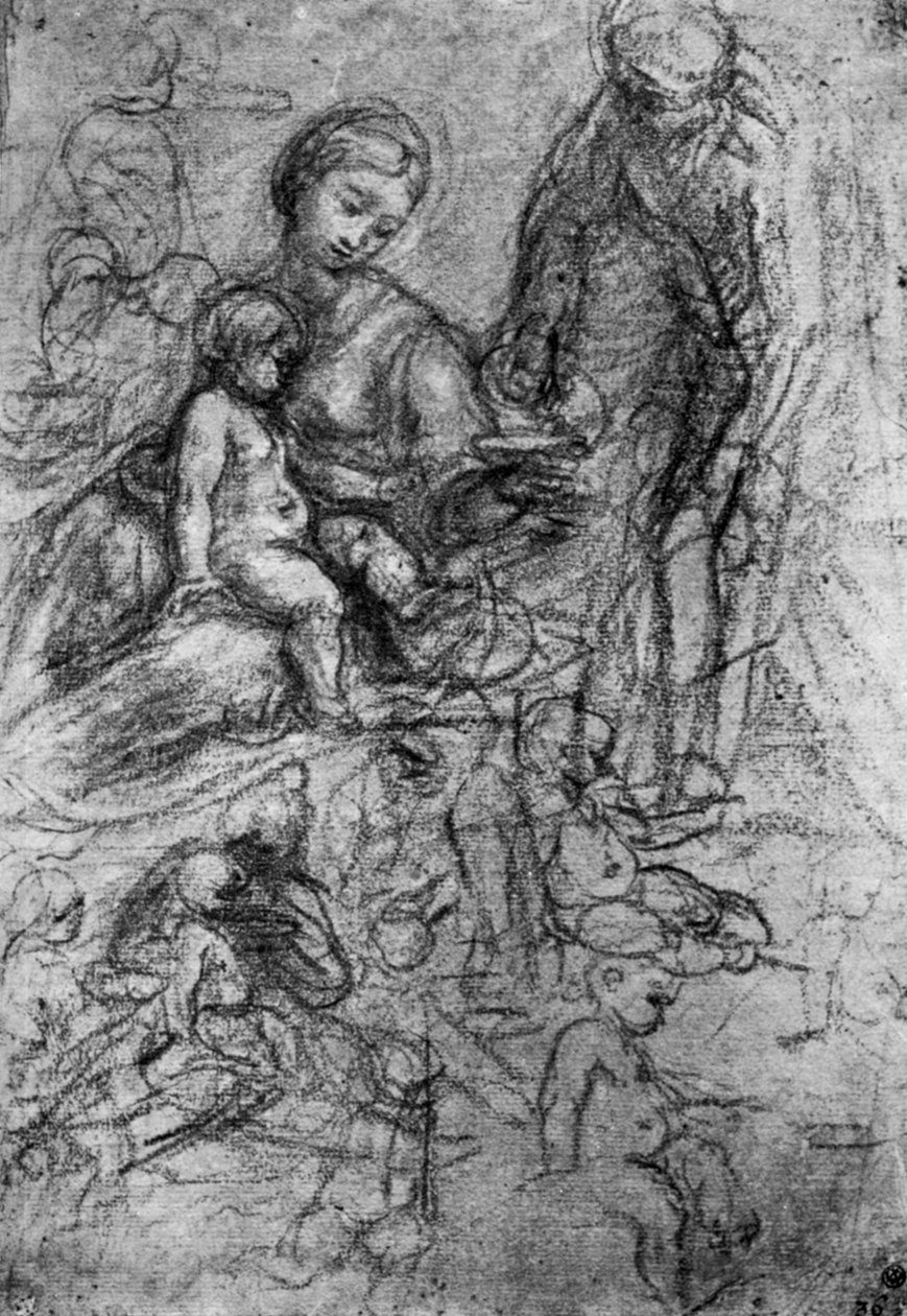 Esboços para uma Sagrada Família, de Allegri Da Correggio, 1913. de Antonio da Correggio