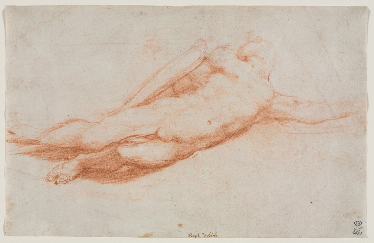 Estudo de um soldado caído, possivelmente a conversão de Saulo reto ..., c. 1525 de Antonio da Correggio