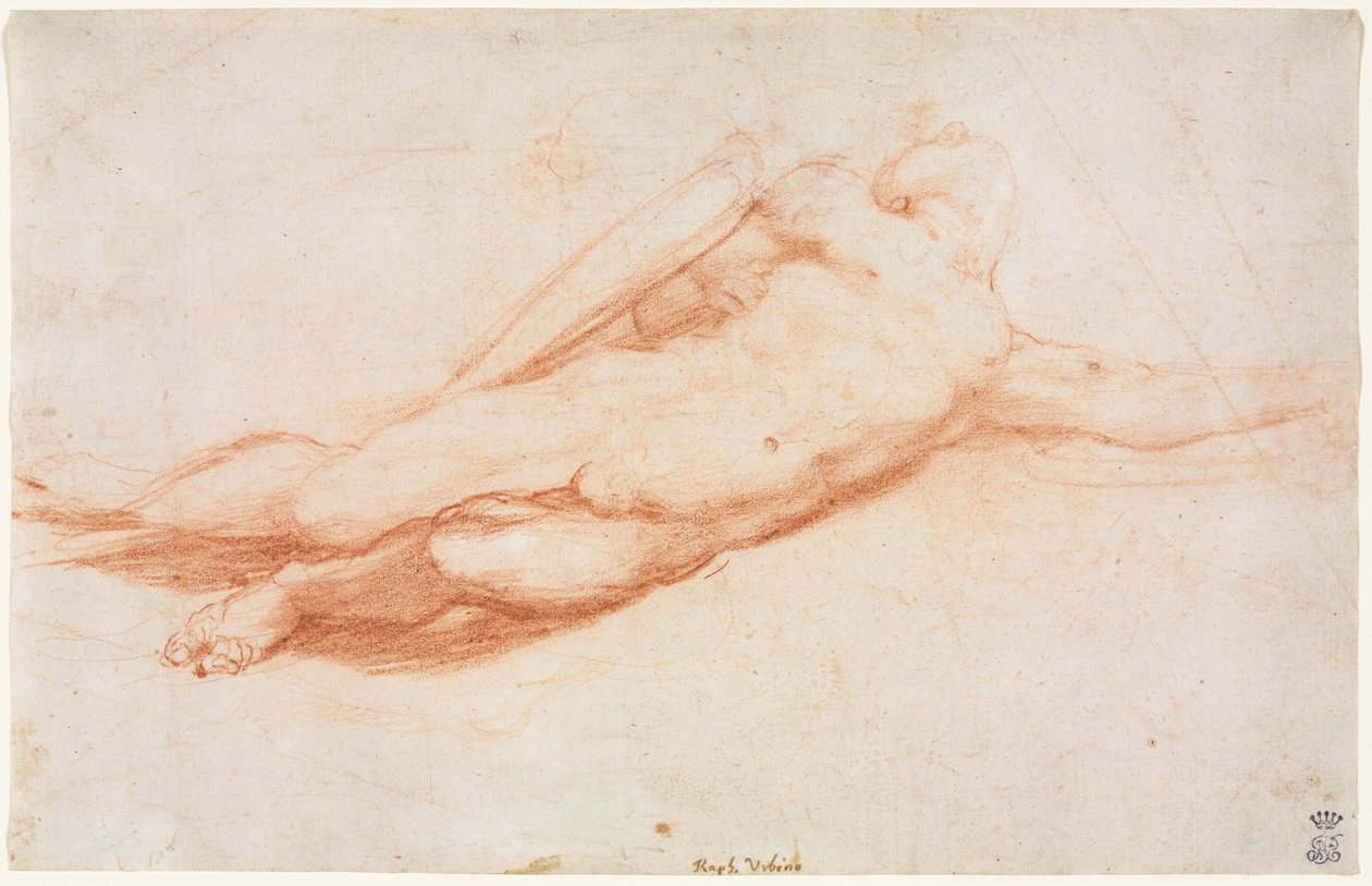 Estudo de um soldado caído, possivelmente a conversão de Saulo reto, c. 1525 de Antonio da Correggio