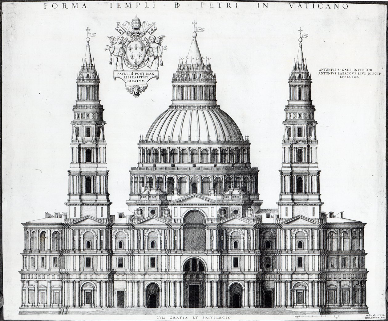 Plano para São Pedro, Roma, 1539 de Antonio da Sangallo