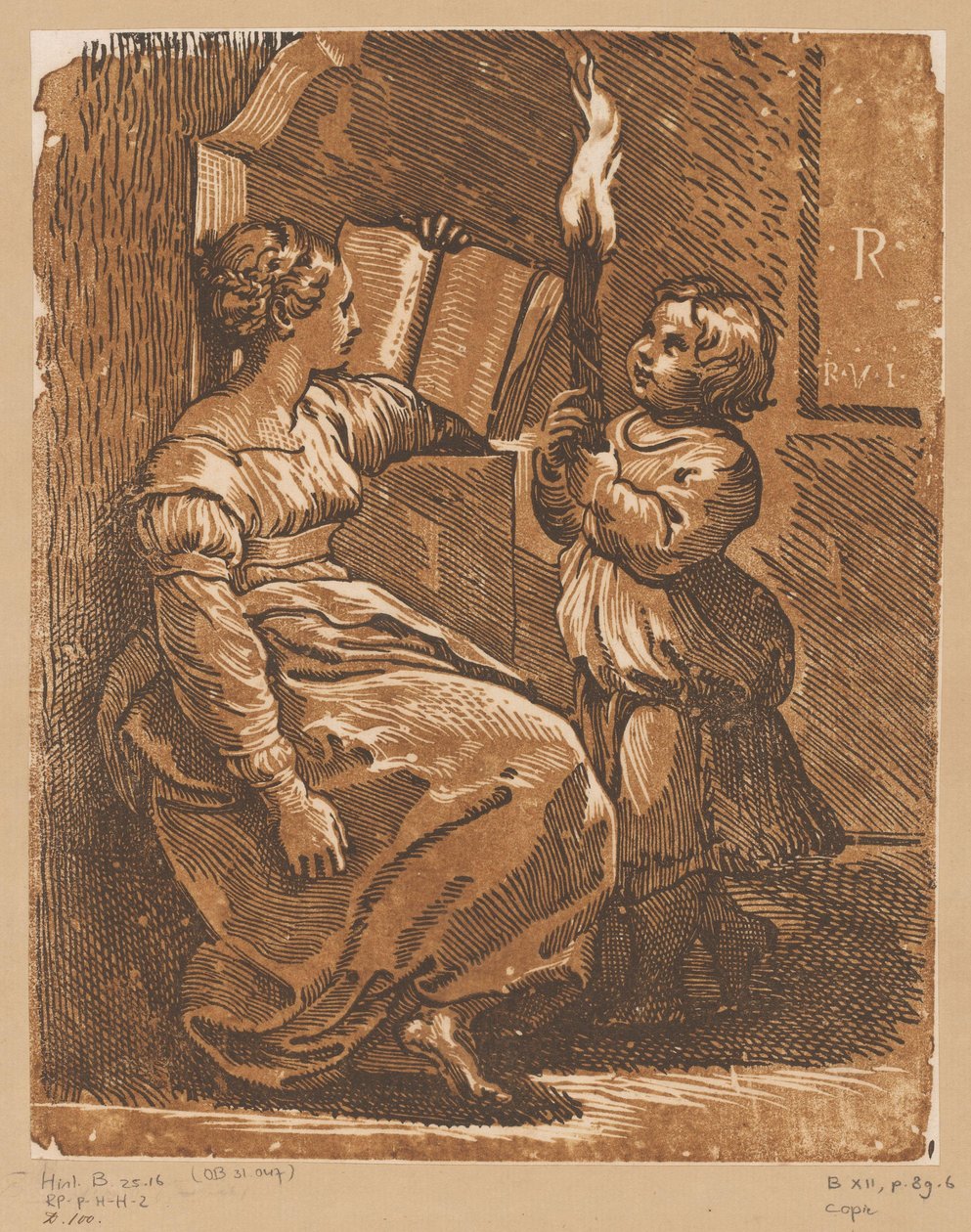 Leitura de Sibyl com criança de Antonio da Trento (attributed to)