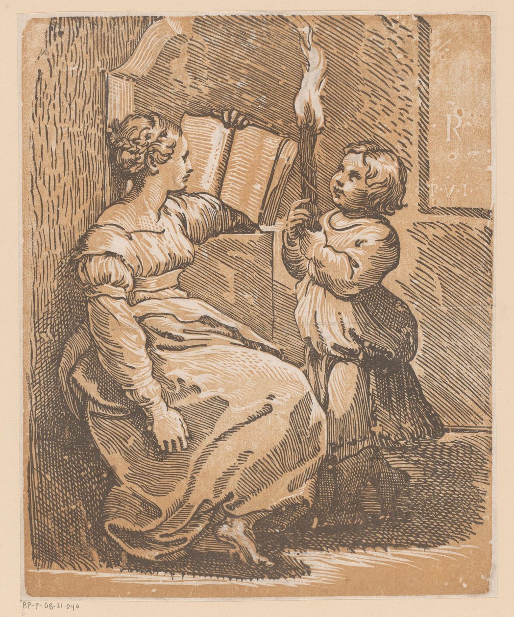 Leitura de Sibyl com criança de Antonio da Trento (attributed to)