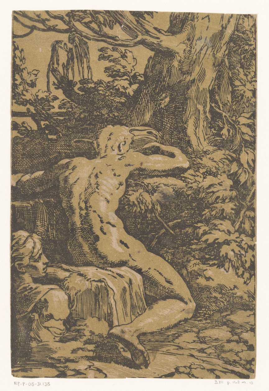 Homem nu em uma paisagem de Antonio da Trento