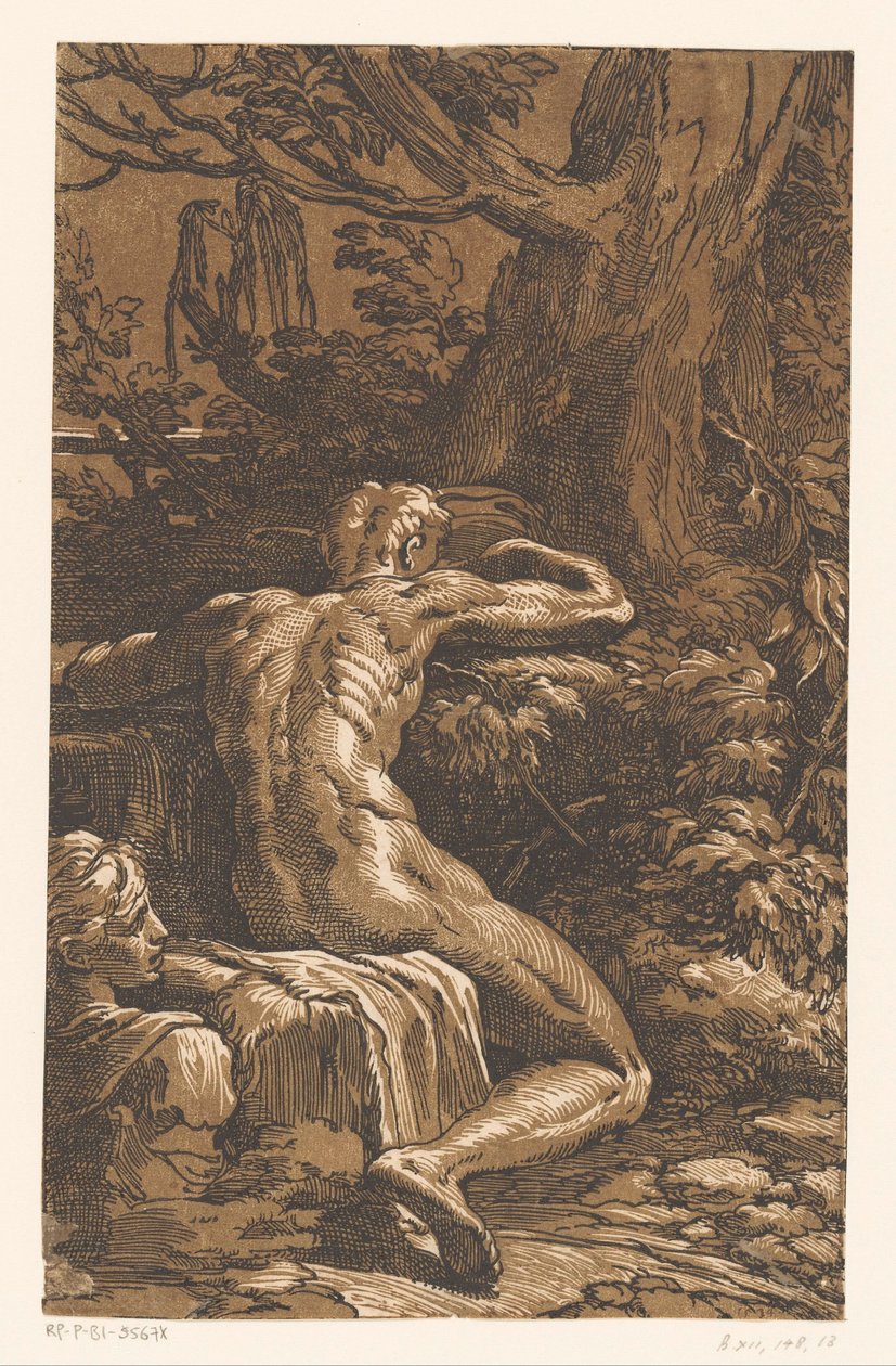 O homem nu numa paisagem de Antonio da Trento