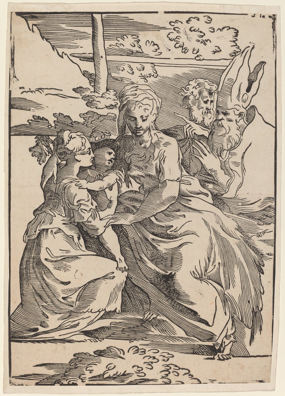 A Sagrada Família com dois Santos de Antonio da Trento after Parmigianino