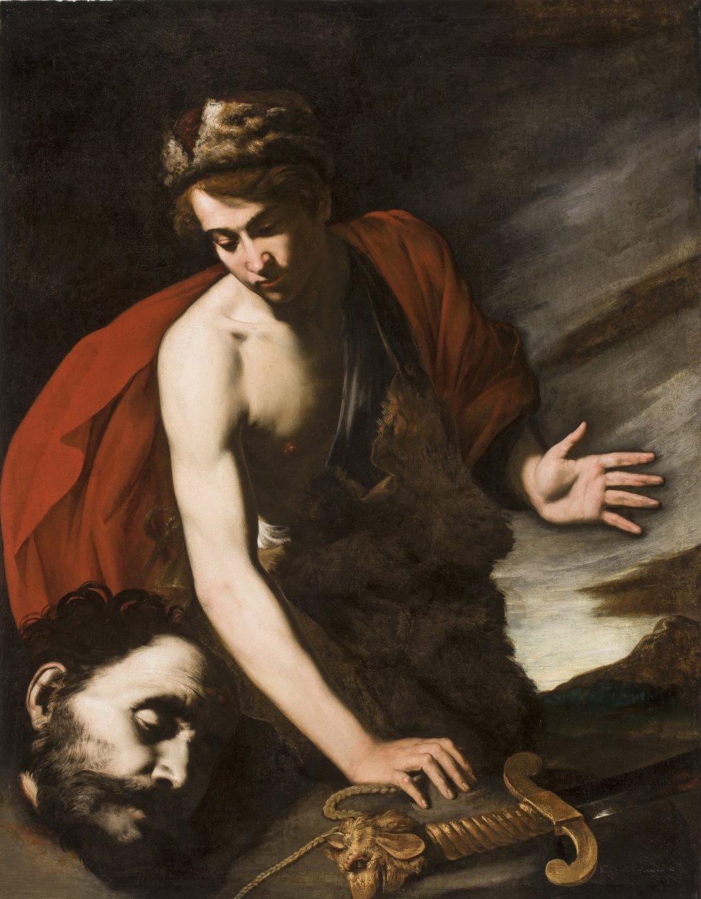 David com cabeça de Golias, c.1642-43 (óleo sobre tela) de Antonio de Bellis