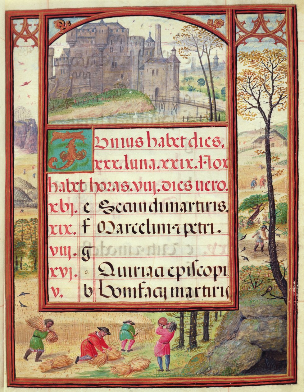 The month of June, miniatures from Livro de Horas de Dom Manuel, 1517-38 (tempera on vellum) de Antonio de Hollanda