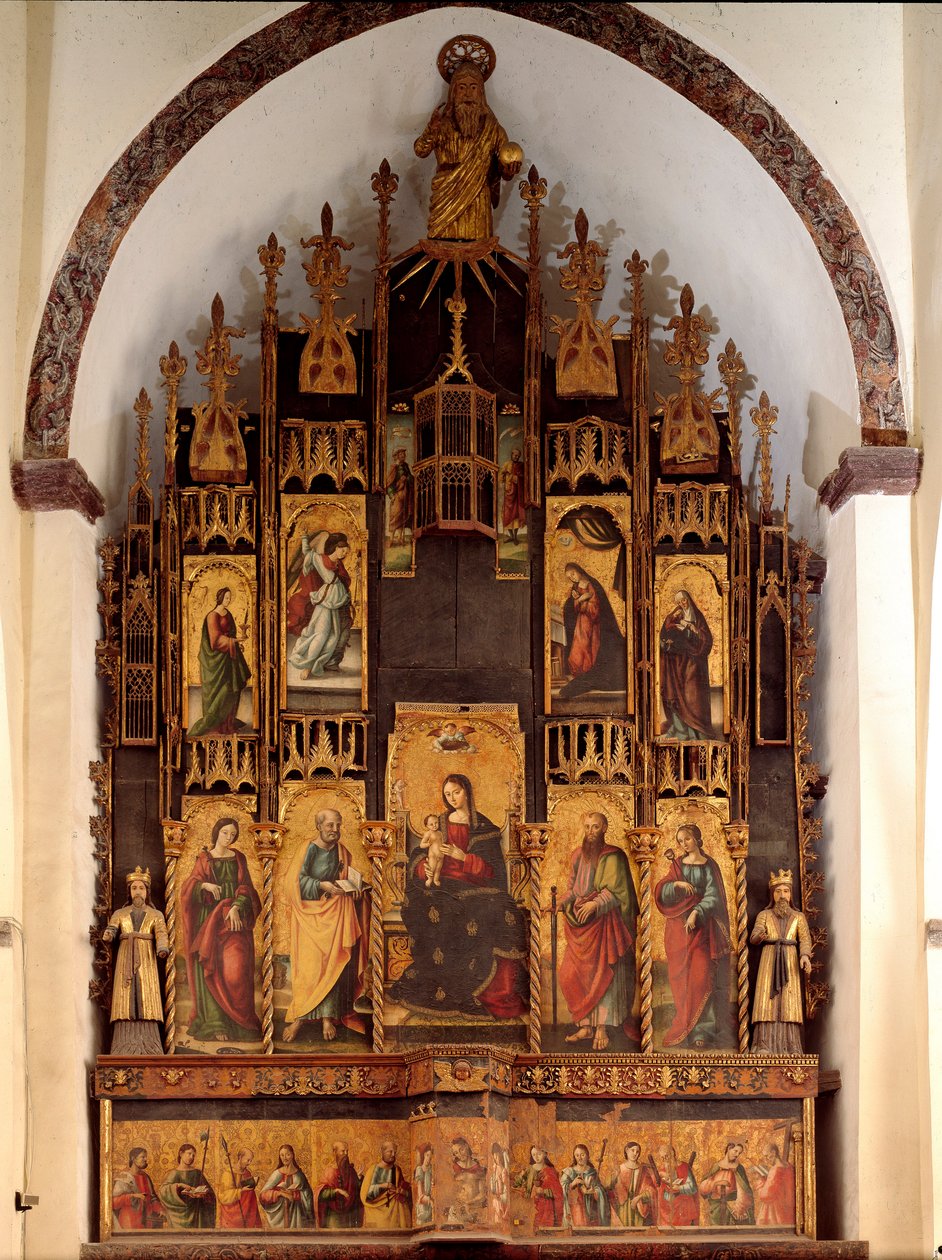 Políptica do Poema da Redenção e Coroação da Virgem Maria Pintura em madeira de Antonello de Saliba de Antonio de Saliba