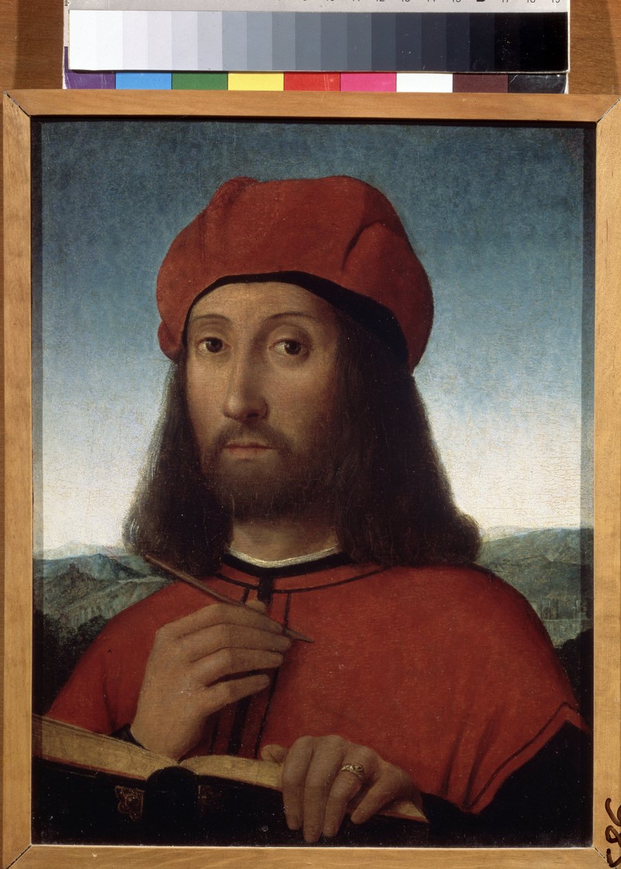 Retrato de um homem. Pintura de Antonello de Saliba (Antonio da Saliba) (ca. 1467- depois de 1535). Óleo sobre madeira, 30 x 23 cm. Arte siciliana, renascença italiana. Pushkin Museum of Fine Arts, Moscovo. de Antonio de Saliba