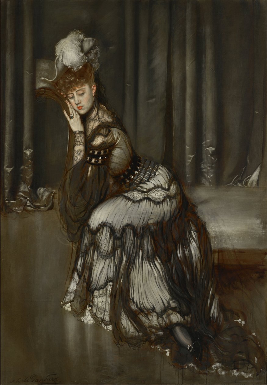 Retrato de Madame Salvator Pintura de Antonio la Gandara (1861-1917) de Antonio de la Gandara