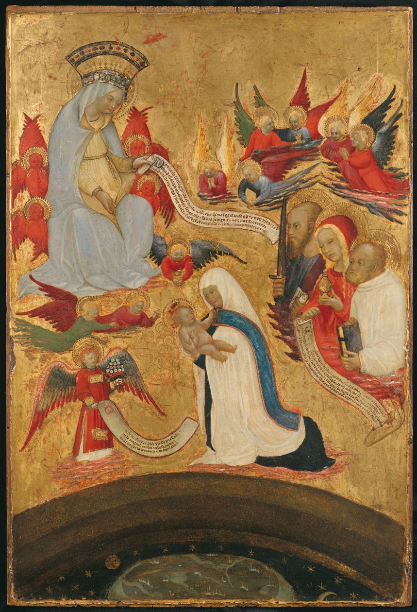 Santa Francesca Romana Segurando o Menino Jesus, ca. 1445. de Antonio del Massaro da Viterbo