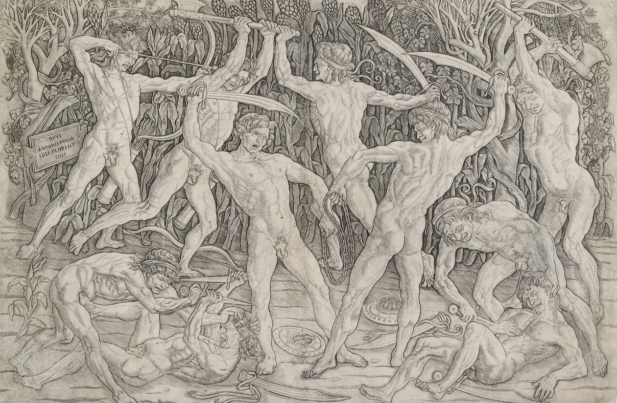 Batalha de Homens Nus, c1470-1475 de Antonio Pollaiuolo