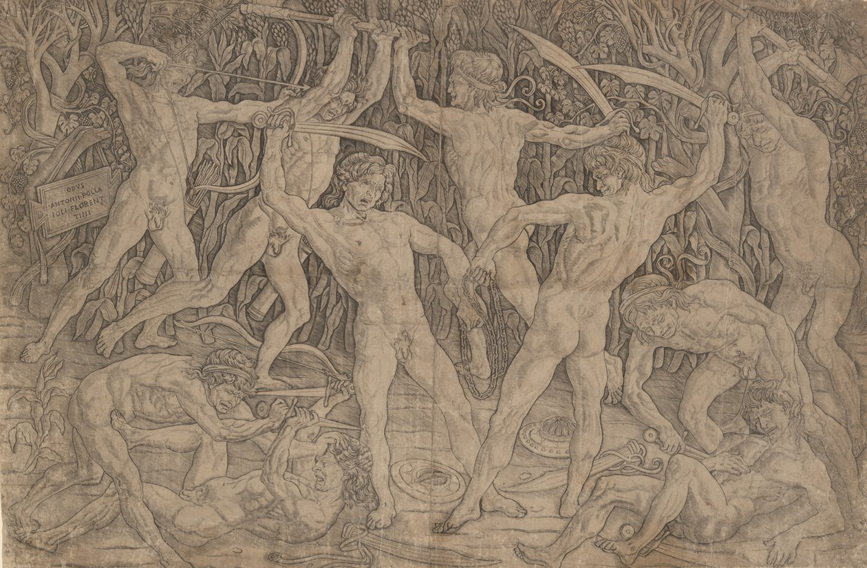 Batalha dos Homens Nus, c. 1470-90., c. 1470-90. de Antonio Pollaiuolo