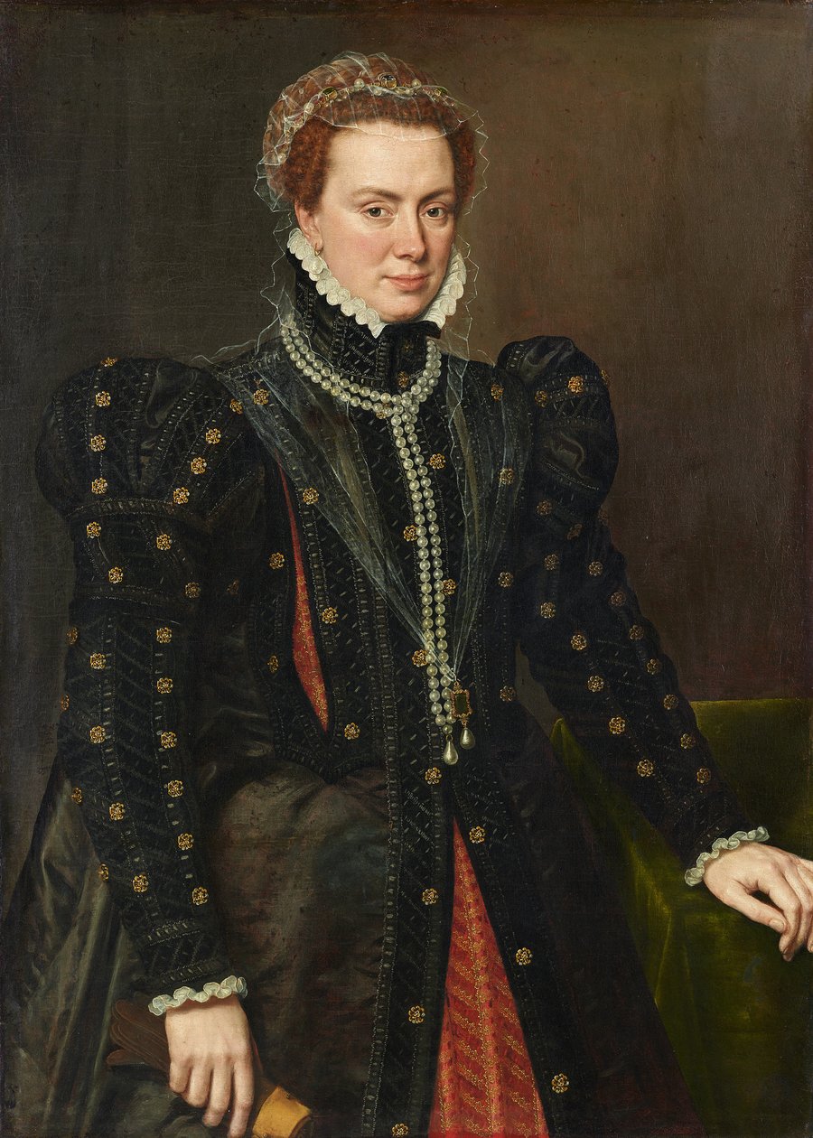 Alemão: Herzogin Margarete von Parma (1522-1586) Margarida, Duquesa de Parma de Antonis Mor
