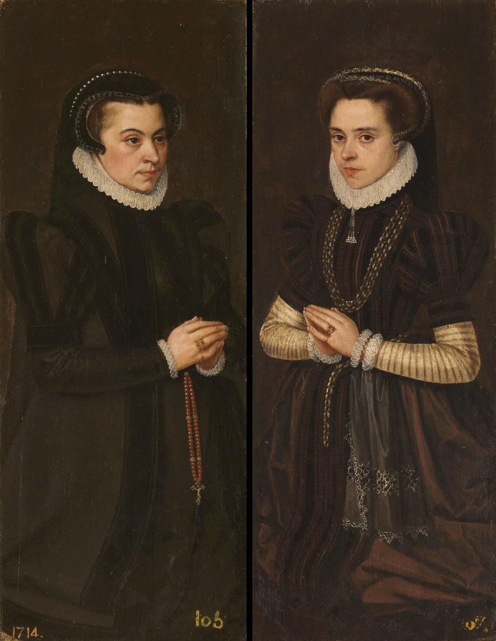 Margarida de Parma e Maria de Portugal, mulher de Alexandre Farnese de Antonis Mor
