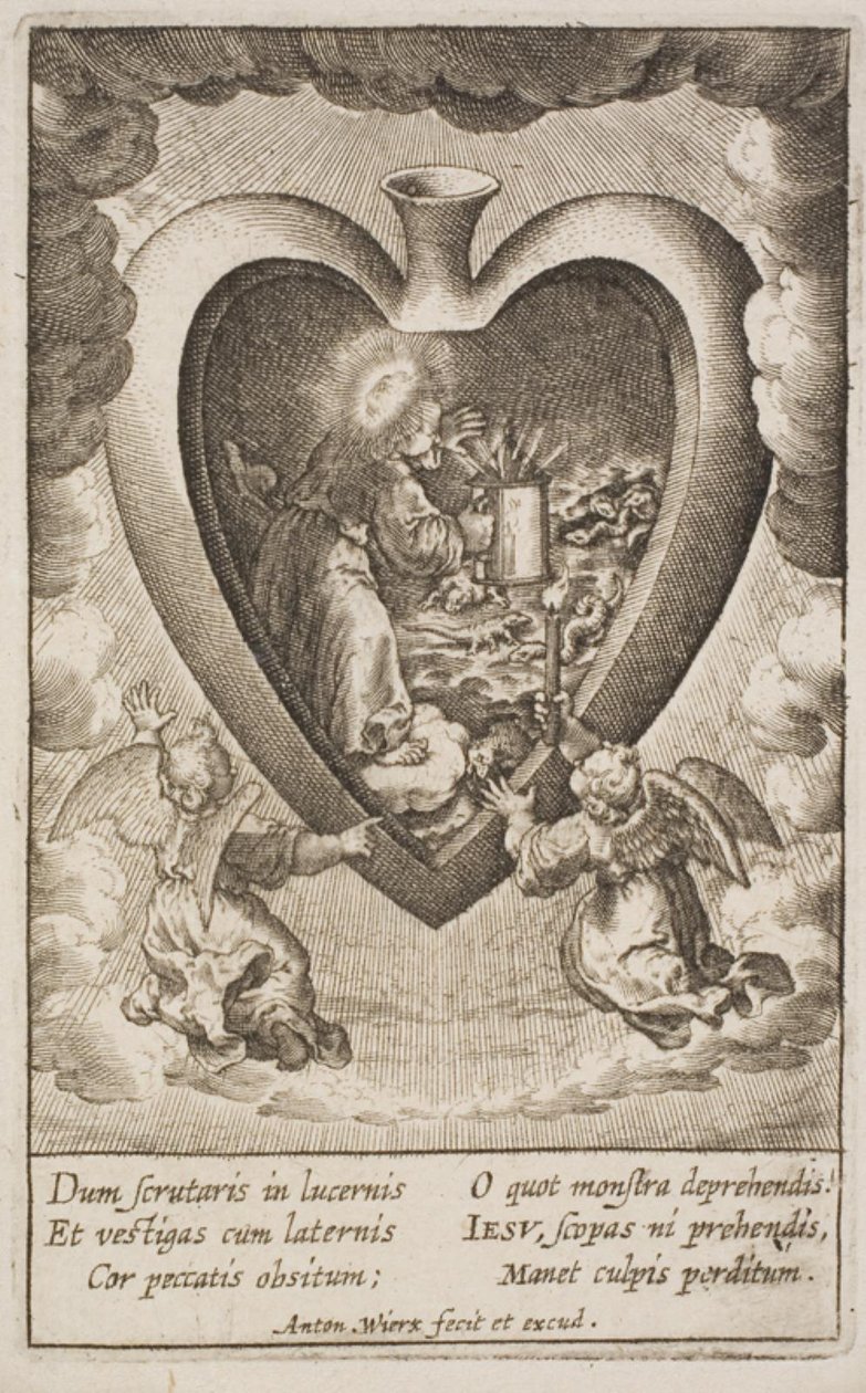 Sagrado coração para o amante de Jesus de Antonius Wierix