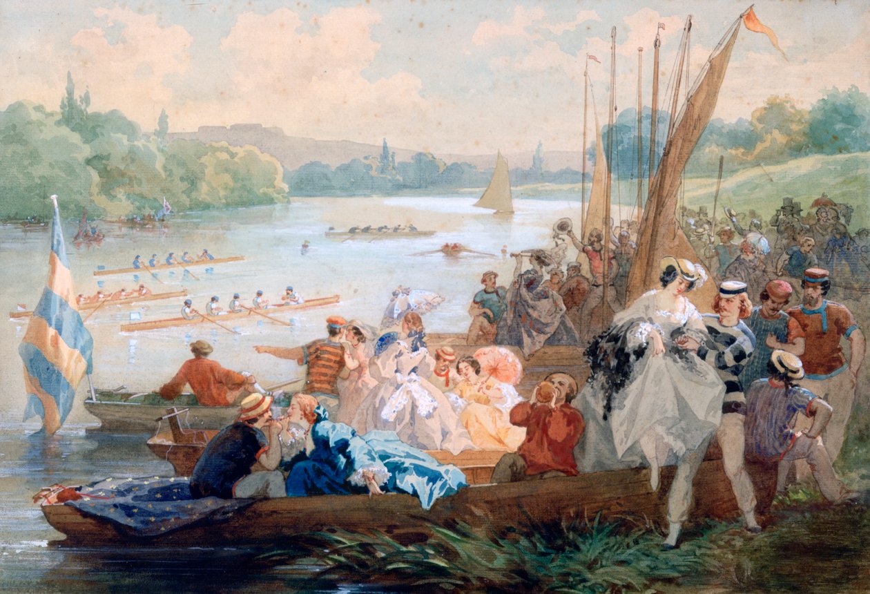 Uma Regata em Asnieres Durante o Segundo Império, c1868-1905 de Antony Paul Emile Morlon