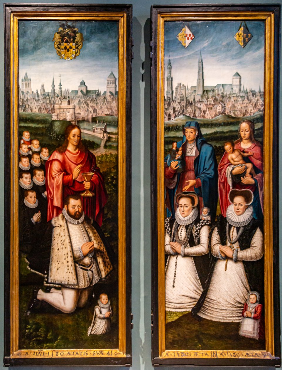 Retratos de Juan II Pardo e das suas esposas Anna Ingenieulandt e Maria Anchemann de Antoon Claeissens